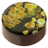 Hanging Yellow Orchids Tropical Flowers Chocolate Covered Oreo (Angled)