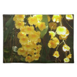 Hanging Yellow Orchids Tropical Flowers Cloth Placemat
