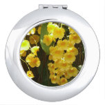 Hanging Yellow Orchids Tropical Flowers Compact Mirror
