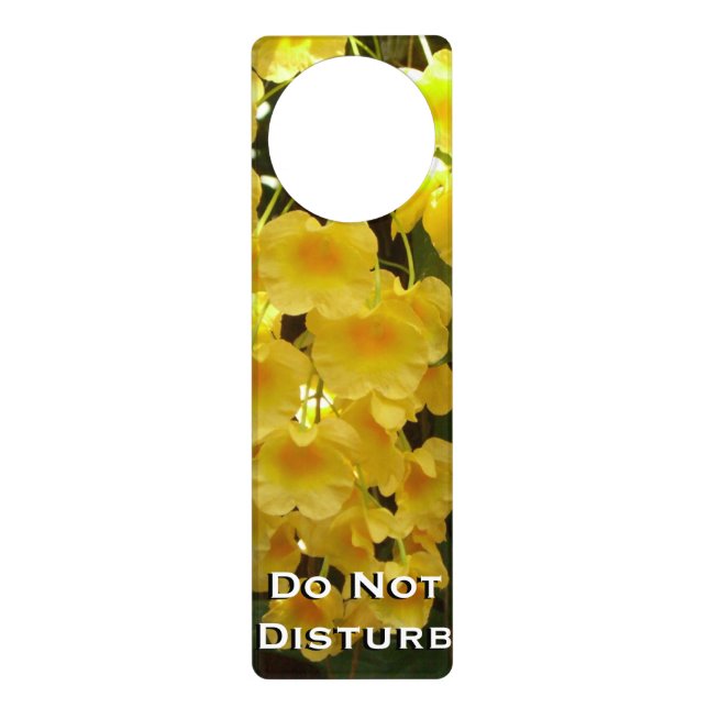 Hanging Yellow Orchids Tropical Flowers Door Hanger (Front)