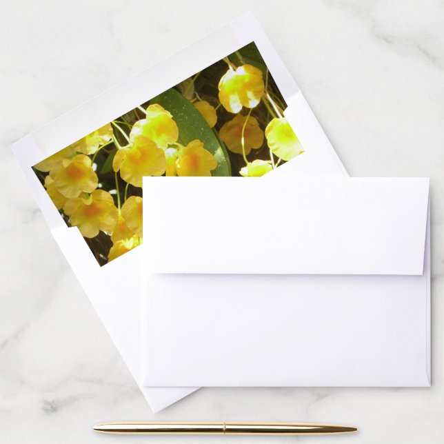 Hanging Yellow Orchids Tropical Flowers Envelope Liner (Desk)