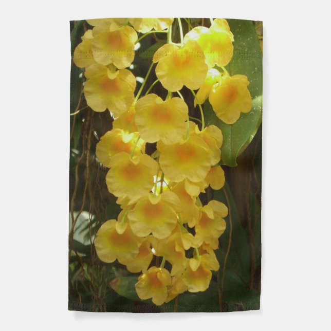 Hanging Yellow Orchids Tropical Flowers Garden Flag (Front)