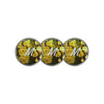 Hanging Yellow Orchids Tropical Flowers Golf Ball Marker
