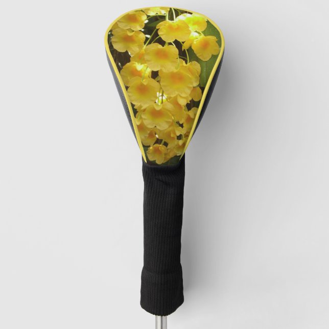 Hanging Yellow Orchids Tropical Flowers Golf Head Cover (Front)