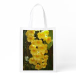 Hanging Yellow Orchids Tropical Flowers Grocery Bag