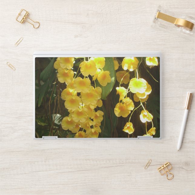 Hanging Yellow Orchids Tropical Flowers HP Laptop Skin (Desk)