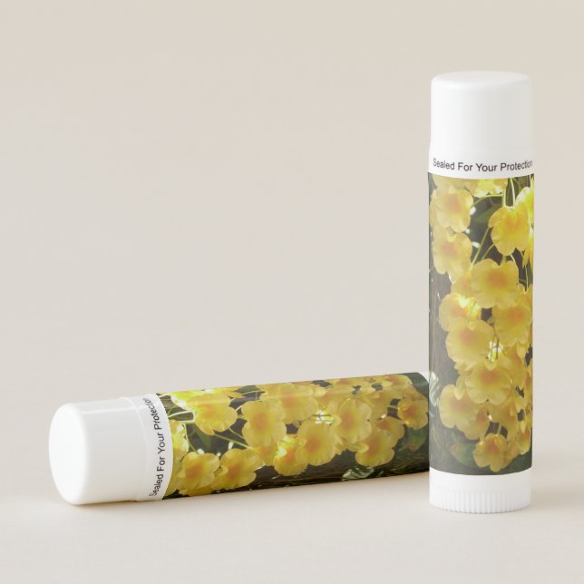 Hanging Yellow Orchids Tropical Flowers Lip Balm (Front)