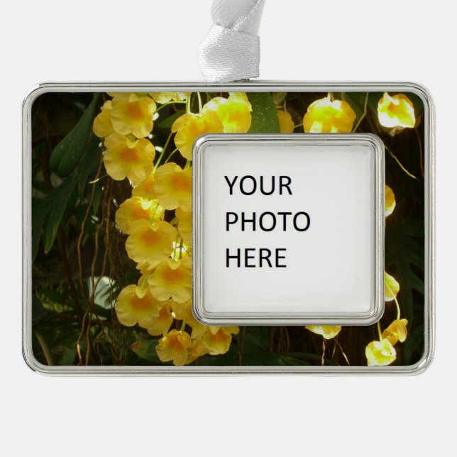 Hanging Yellow Orchids Tropical Flowers Ornament (Front)