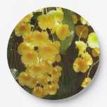 Hanging Yellow Orchids Tropical Flowers Paper Plate
