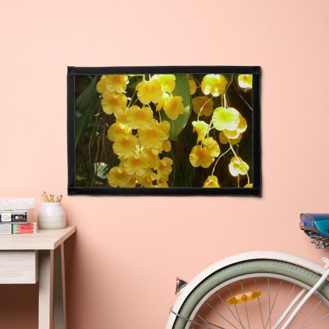 Hanging Yellow Orchids Tropical Flowers Pennant (Insitu 2)
