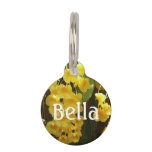 Hanging Yellow Orchids Tropical Flowers Pet ID Tag