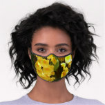 Hanging Yellow Orchids Tropical Flowers Premium Face Mask