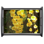 Hanging Yellow Orchids Tropical Flowers Serving Tray