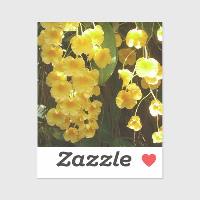 Hanging Yellow Orchids Tropical Flowers Sticker (Sheet)
