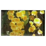 Hanging Yellow Orchids Tropical Flowers Table Card Holder