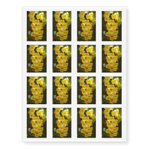 Hanging Yellow Orchids Tropical Flowers Temporary Tattoos