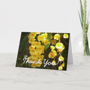 Hanging Yellow Orchids Tropical Flowers Thank You Card