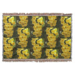 Hanging Yellow Orchids Tropical Flowers Throw Blanket
