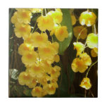 Hanging Yellow Orchids Tropical Flowers Tile