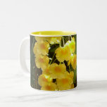 Hanging Yellow Orchids Tropical Flowers Two-Tone Coffee Mug