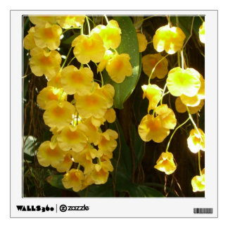 Hanging Yellow Orchids Tropical Flowers Wall Decal
