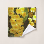 Hanging Yellow Orchids Tropical Flowers Wash Cloth