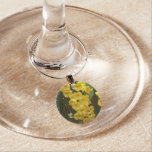 Hanging Yellow Orchids Tropical Flowers Wine Glass Charm