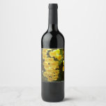 Hanging Yellow Orchids Tropical Flowers Wine Label