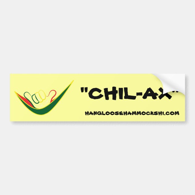 HANGLOOSE HAMMOCKS HAWAII- CHIL-AX- BUMPER STICKER (Front)