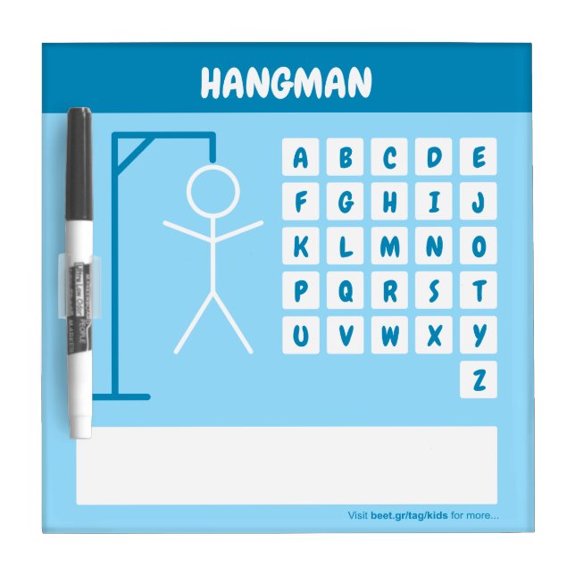 Hangman Word Game Dry Erase Board (Front)