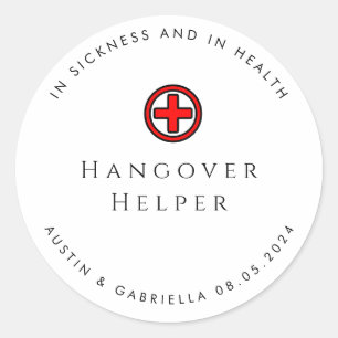 Hangover Helper Modern Wedding Favor Sticker