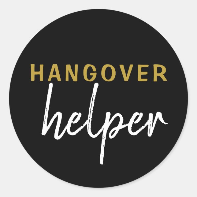 Hangover Helper Wedding Bachelorette Favor Sticker (Front)