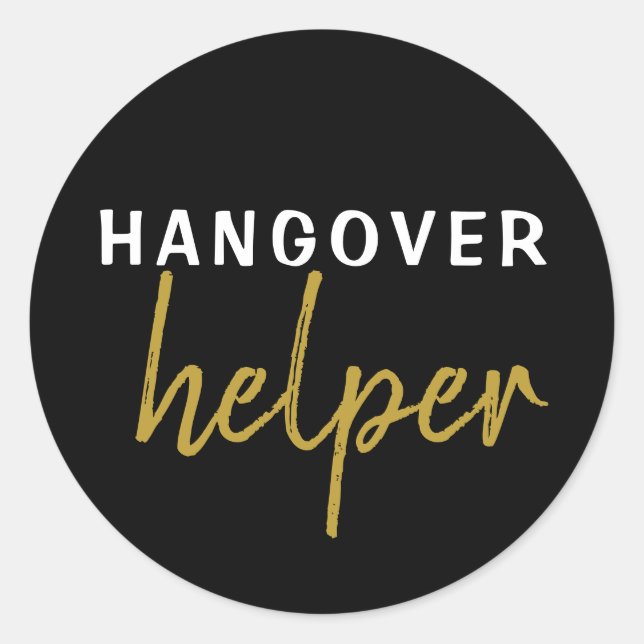 Hangover Helper Wedding Bachelorette Favor Sticker (Front)