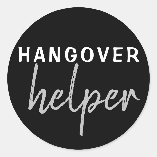 Hangover Helper Wedding Bachelorette Favor Sticker (Front)