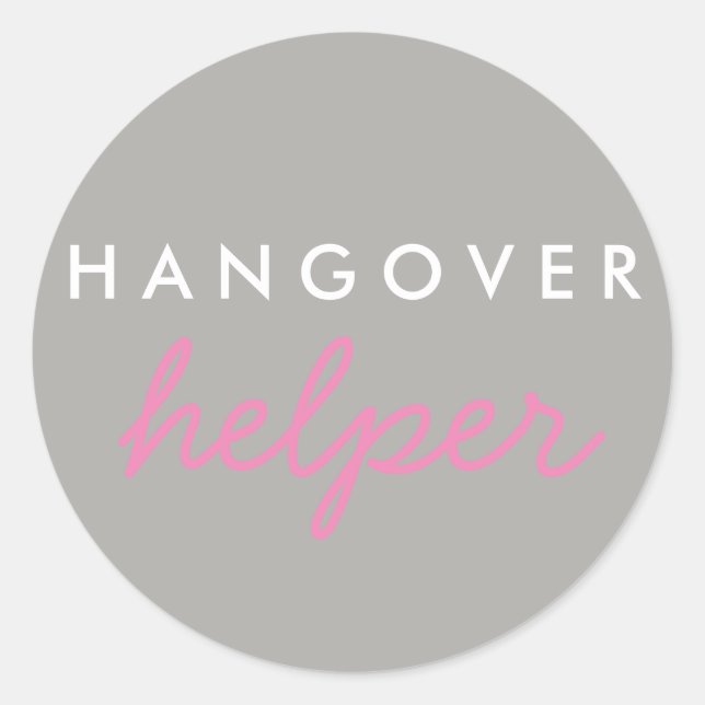 Hangover Helper Wedding Bachelorette Favor Sticker (Front)