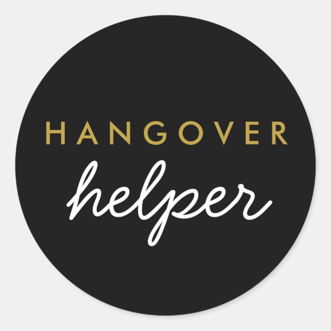 Hangover Helper Wedding Favor Sticker (Front)