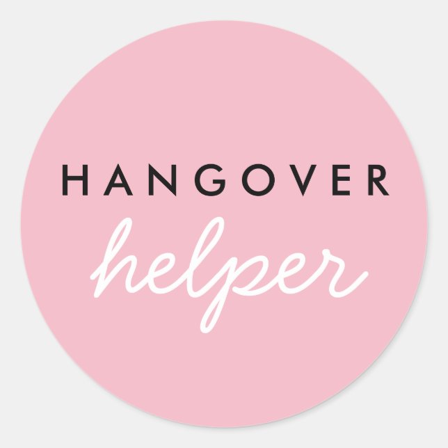Hangover Helper Wedding Favor Sticker (Front)