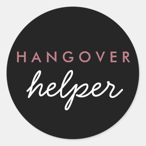 Hangover Helper Wedding Favor Sticker Rose Gold