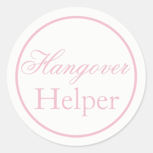 Hangover Helper Wedding Sticker Blush Pink