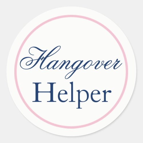Hangover Helper Wedding Sticker Blush PinkNavy