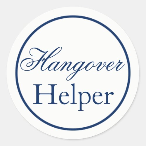 Hangover Helper Wedding Sticker _ Navy
