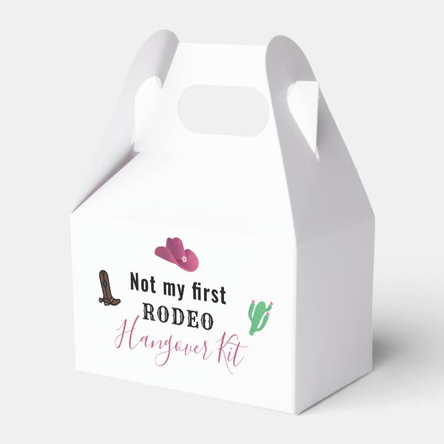 Hangover Kit Austin Texas Cowgirl Bachelorette Favor Boxes (Back Side)