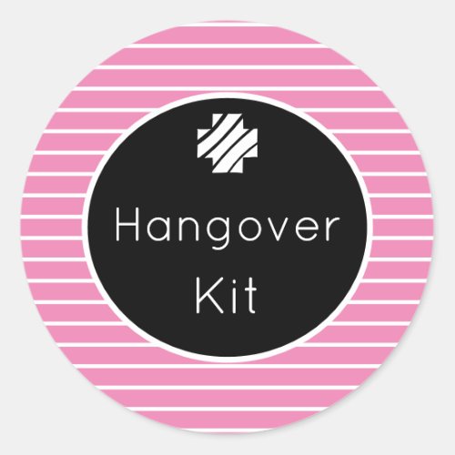 Hangover Kit Black and Pink Striped Stickers