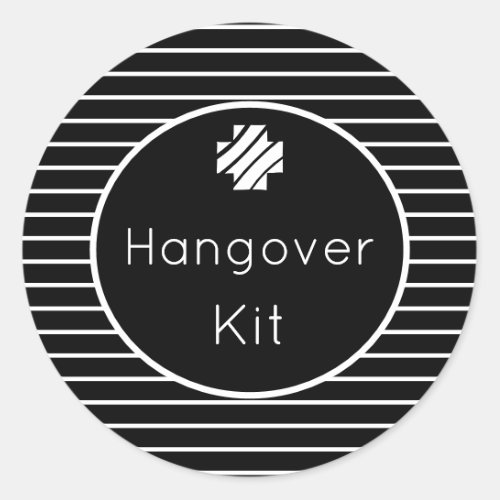 Hangover Kit Black and White Striped Stickers