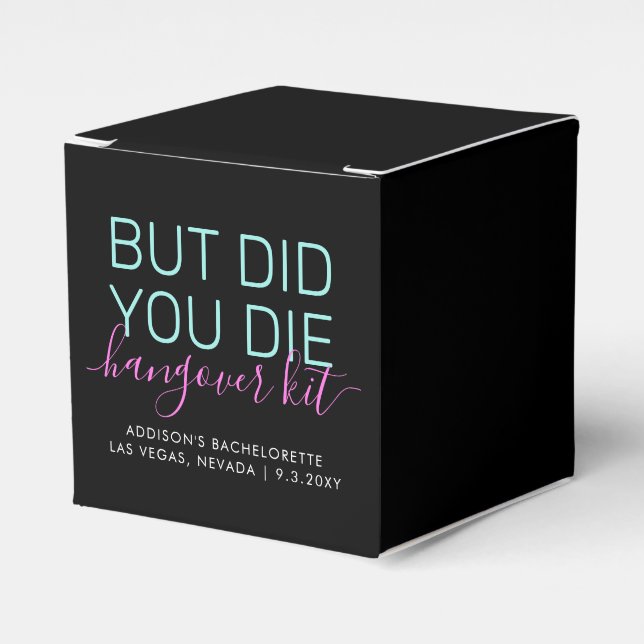 Hangover Kit Did You Die Funny Custom Favor Boxes (Front Side)