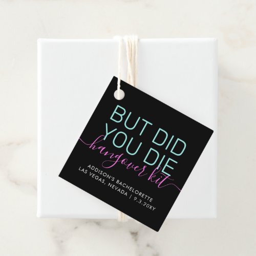 Hangover Kit Did You Die Funny Personalized Favor Tags