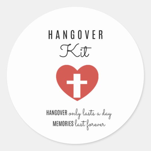 Hangover Kit Drinking Labels  Favor Sticker Label