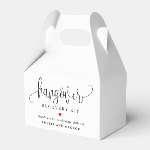 Hangover Kit Editable Color Lovely Calligraphy Favor Boxes