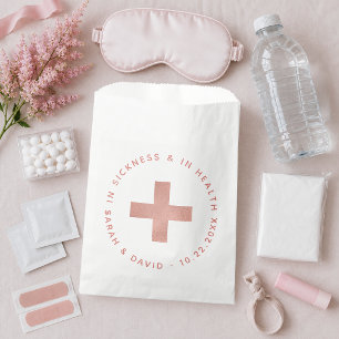 Hangover Kit In Sickness and in Health Pink Cross  Favor Bag