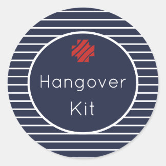 Hangover Kit Navy and White Striped Stickers